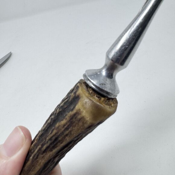 Vintage Sheffield Harrison Bros & Howson Cutlers to His Majesty Carving Set Stag - Picture 6 of 9